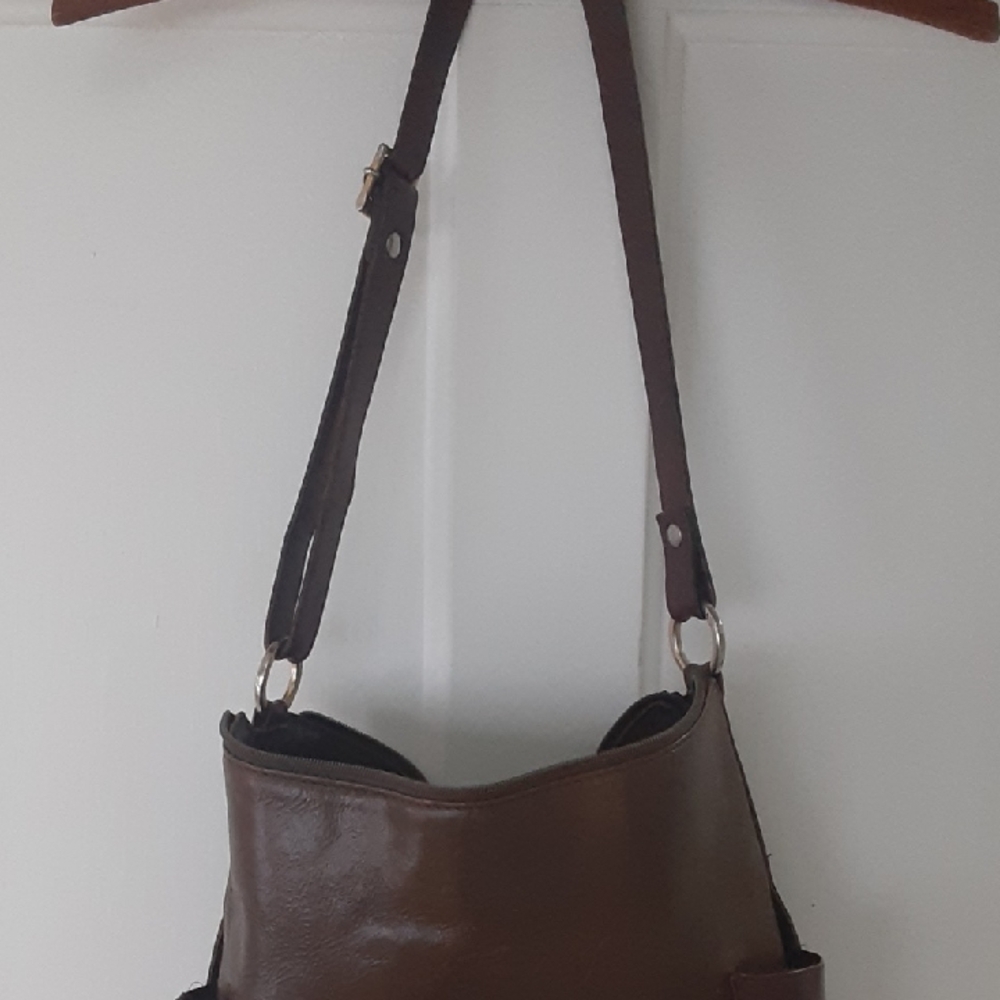 Valentina Brown Italian Leather Shoulder Bag